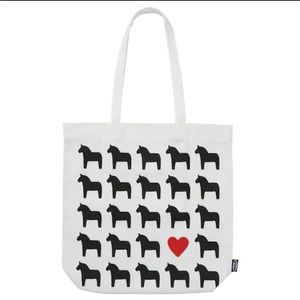 HÄSTHAGE Bag, white - IKEA tote white black horse design tote